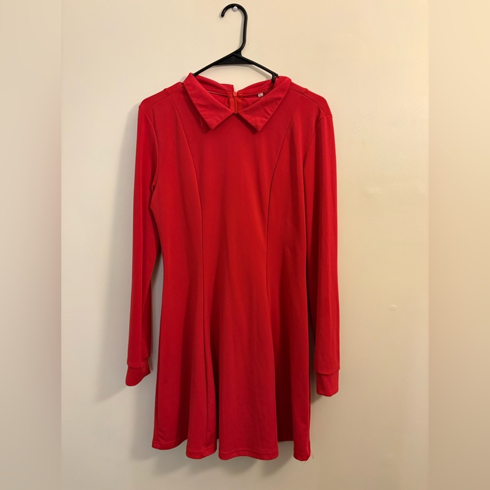 Red Long Sleeve Party Dress